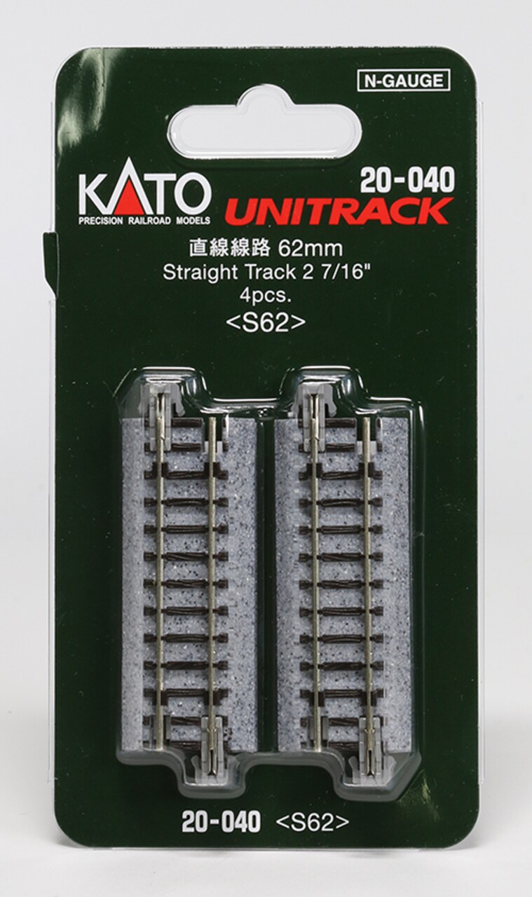 Kato N-Scale Kato KAT20040 N 62mm 2-7/16" Straight (4) Train Track
